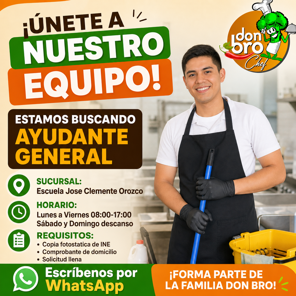 Vacante de Ayudante general en Gustavo A. Madero