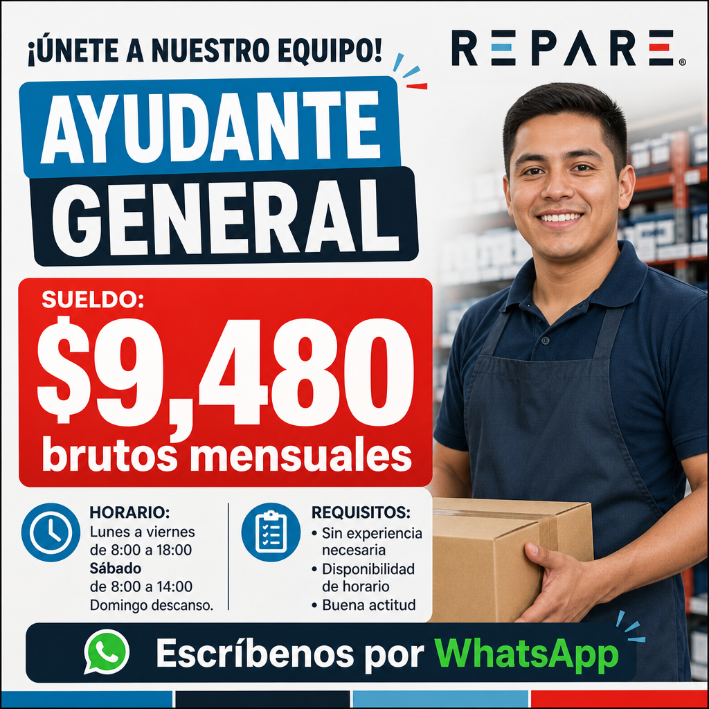 Vacante de Ayudante general en Teziutlán