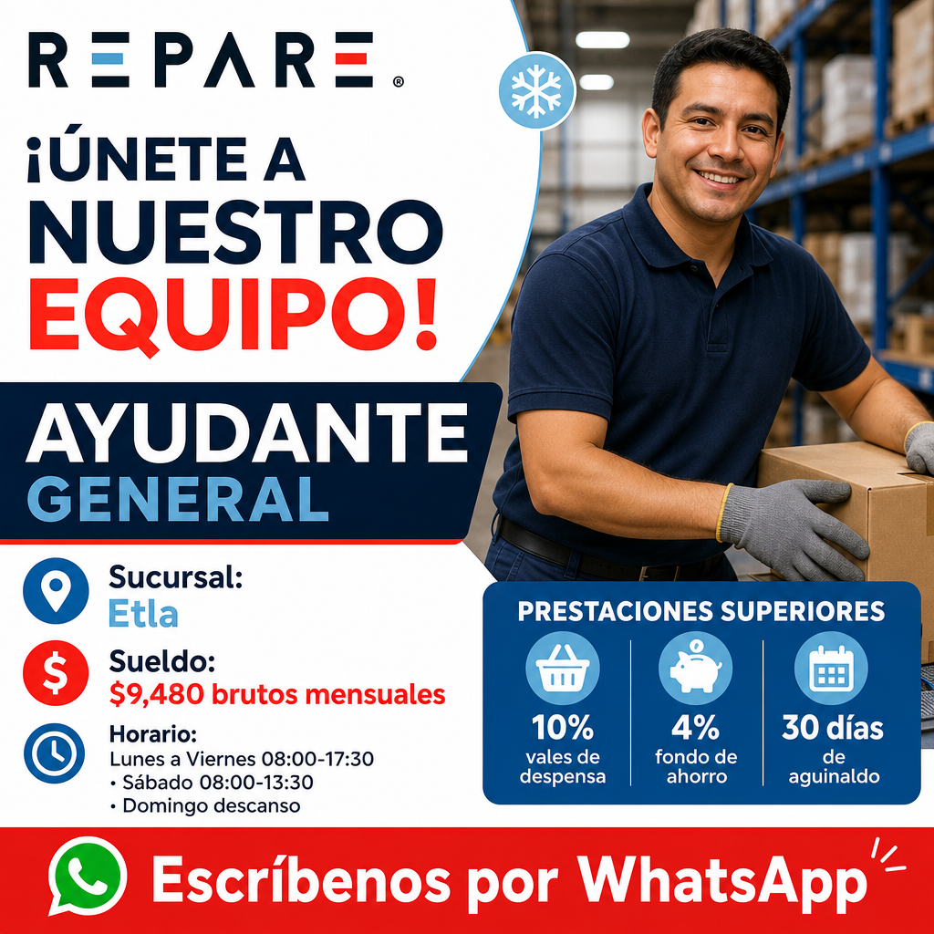 Vacante de Ayudante general en San Pablo Etla