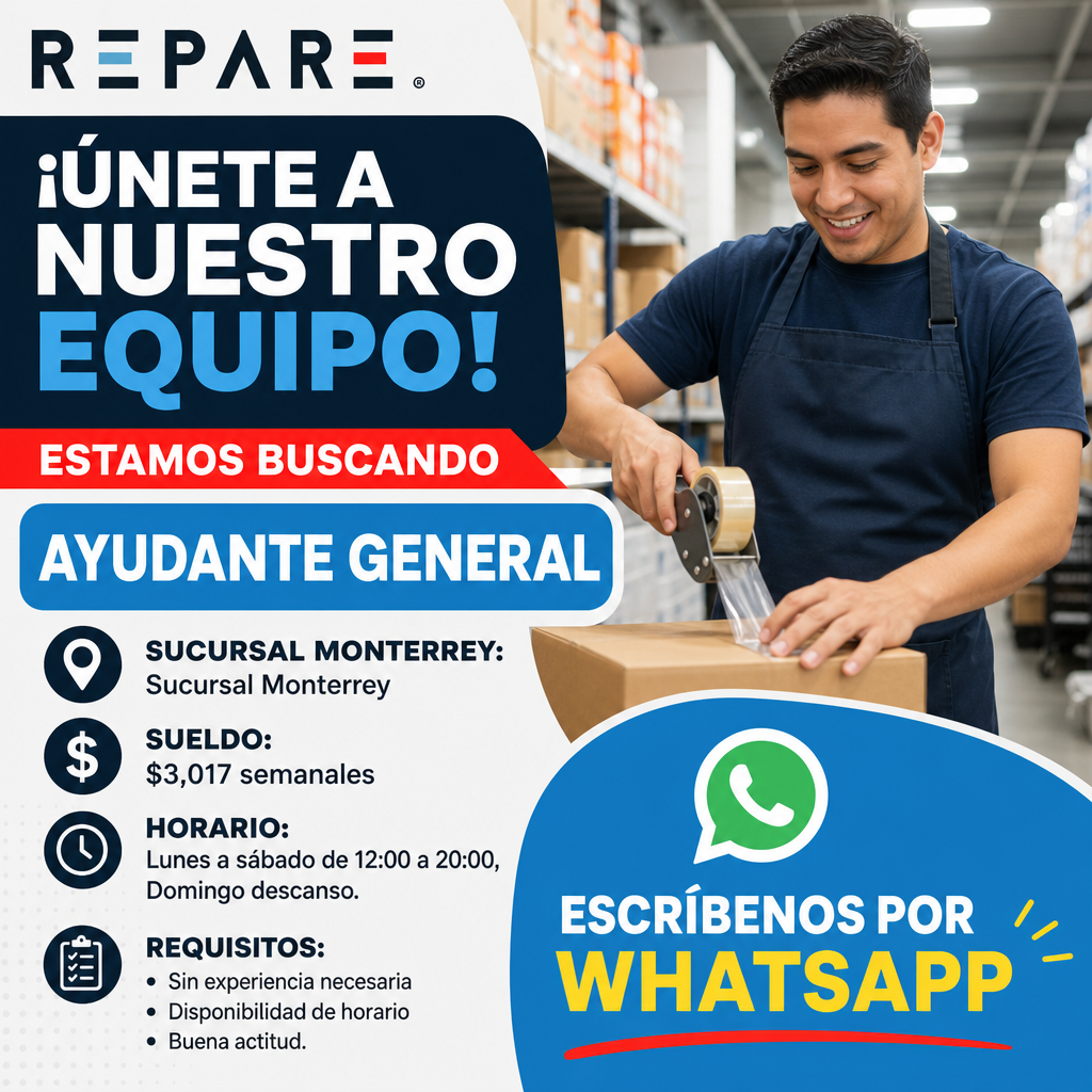 Vacante de Ayudante General en Guadalupe