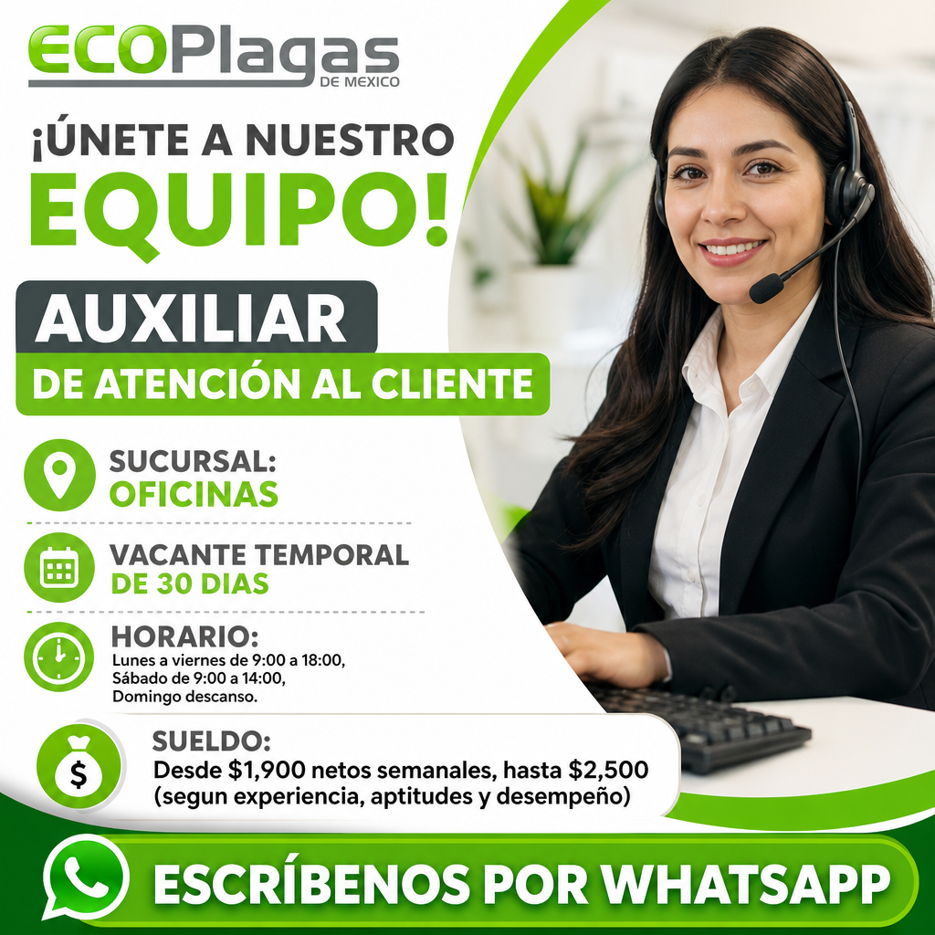 Vacante de Auxiliar de Atención al Cliente en Chihuahua