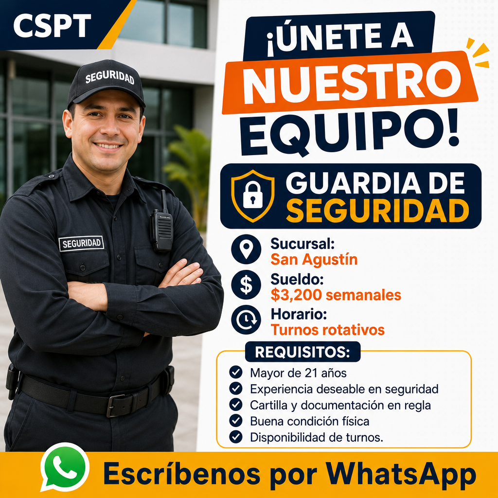 Vacante de Guardia de seguridad en San Pedro Garza García