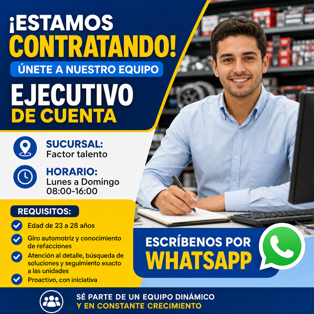 Vacante de Ejecutivo de cuenta en Xalapa