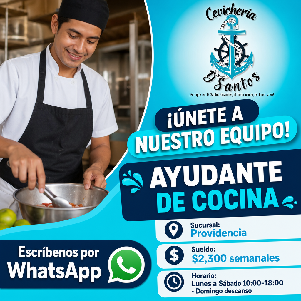 Vacante de Ayudante de cocina en Guadalajara