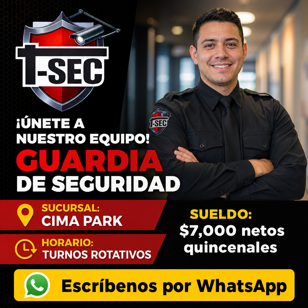 Vacante de Guardia de seguridad en Zapopan