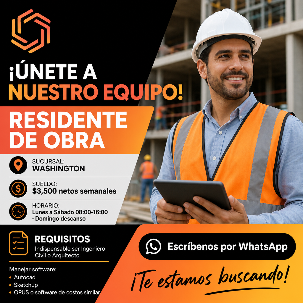Vacante de Residente de obra en Chihuahua