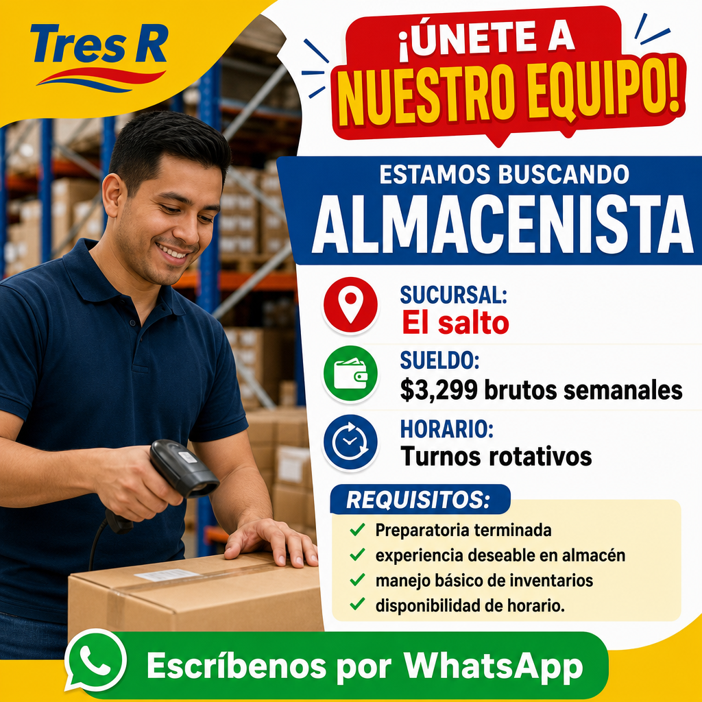 Vacante de Almacenista en El Salto