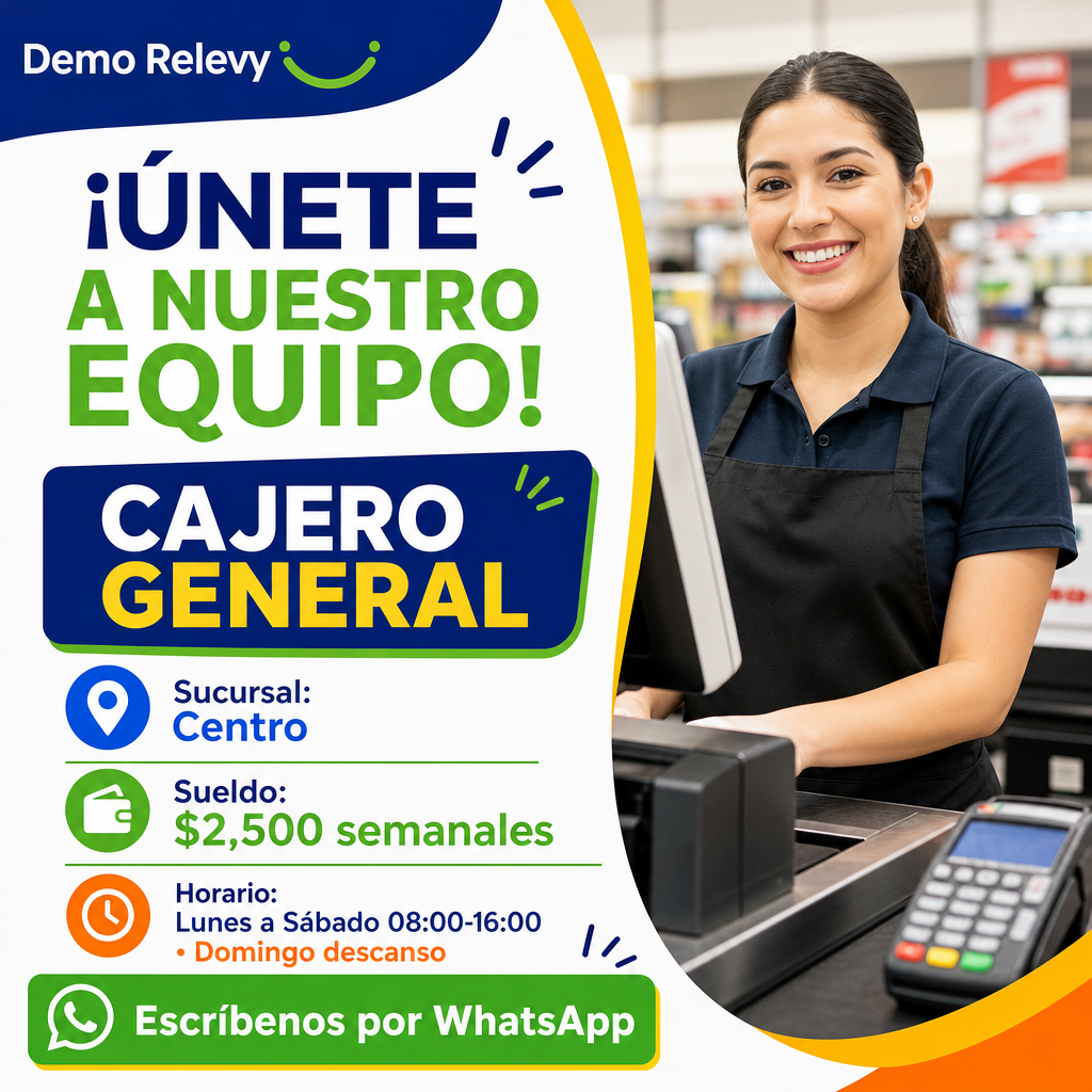 Vacante de Cajero general en Chihuahua