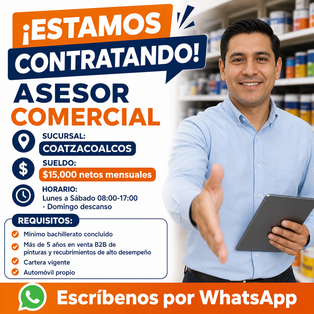 Vacante de Asesor comercial en Boca Del Río