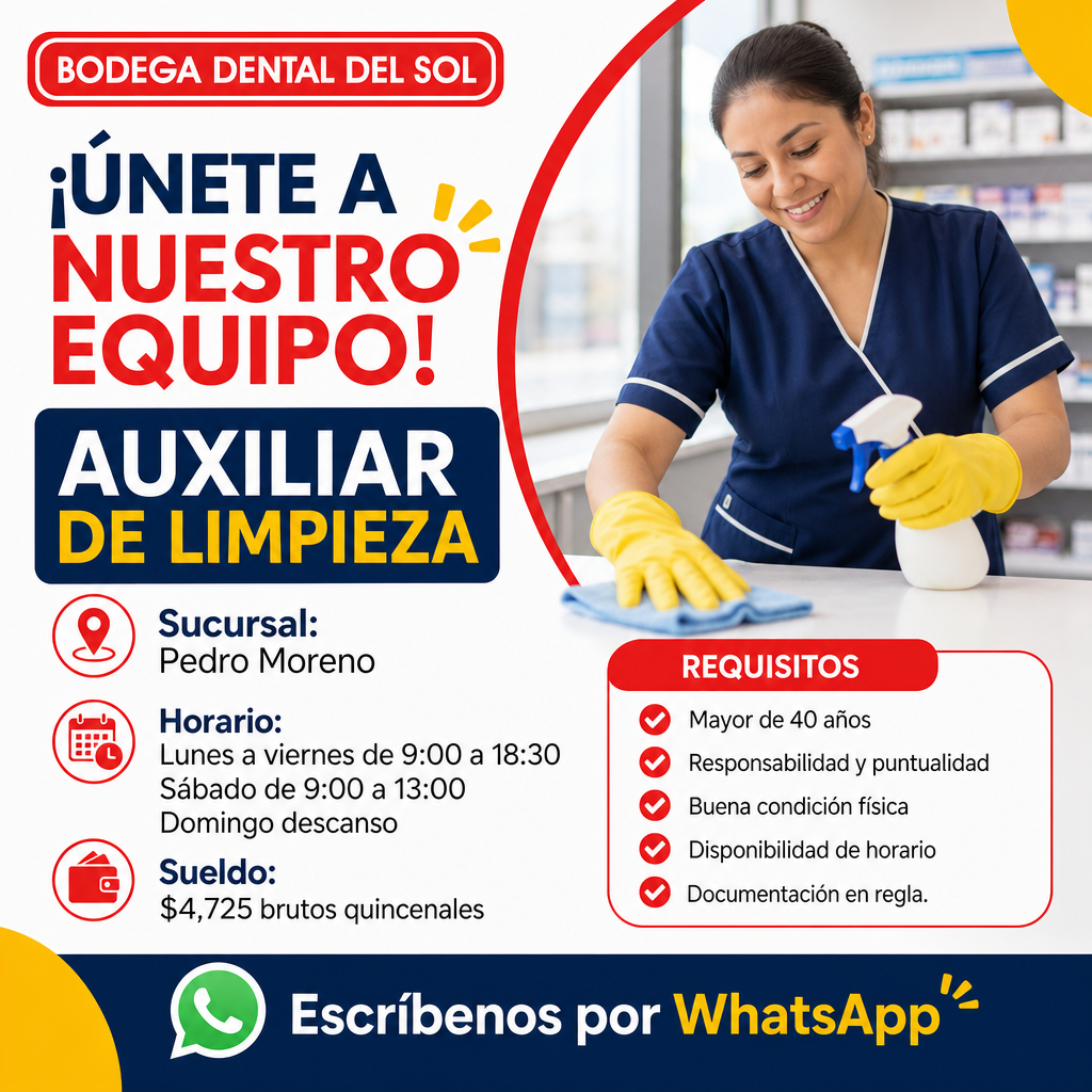 Vacante de Auxiliar de limpieza en Guadalajara