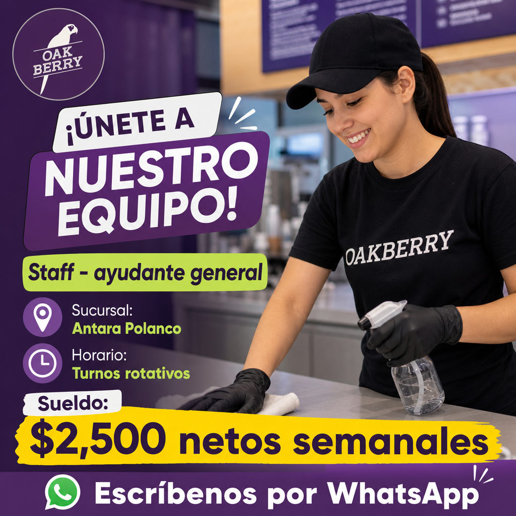 Vacante de Staff - ayudante general en Miguel Hidalgo