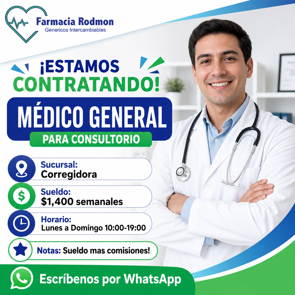Vacante de Medico general para consultorio en Tlalpan