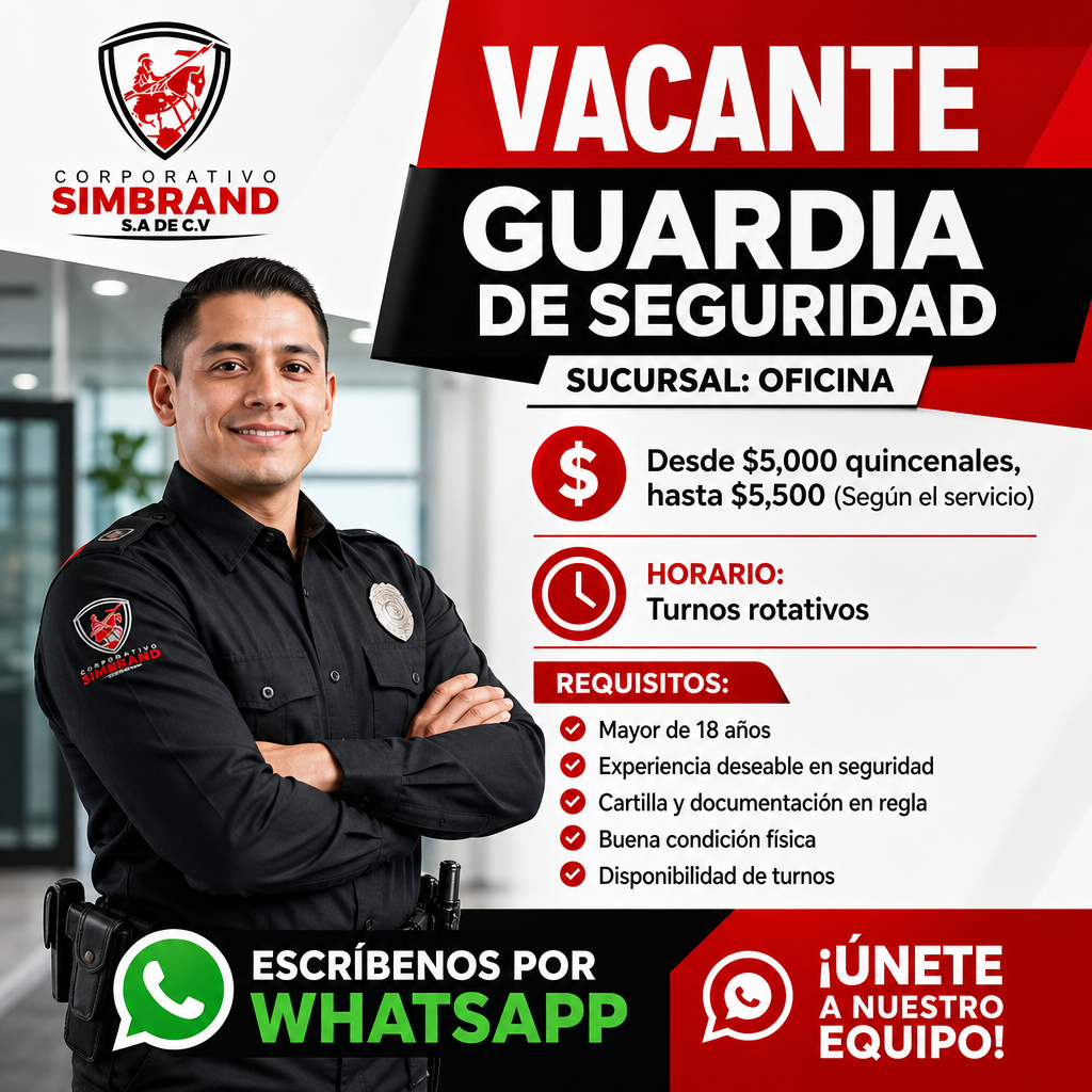Vacante de Guardia de seguridad en Guadalajara