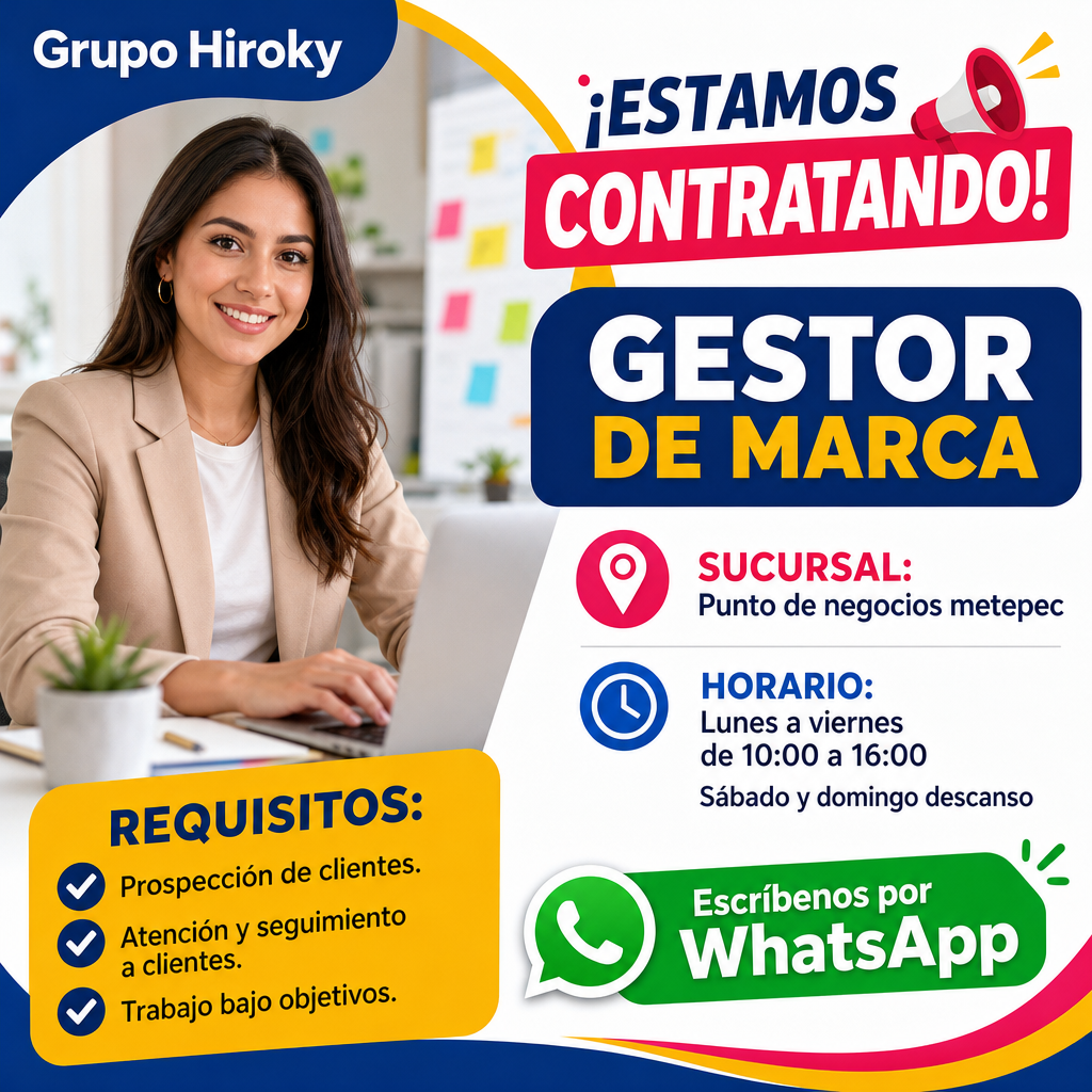Vacante de Gestor de marca en Metepec