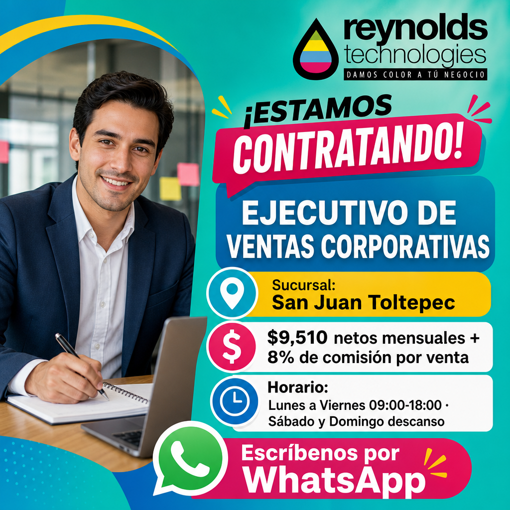 Vacante de Ejecutivo de ventas corporativas en Naucalpan de Juárez