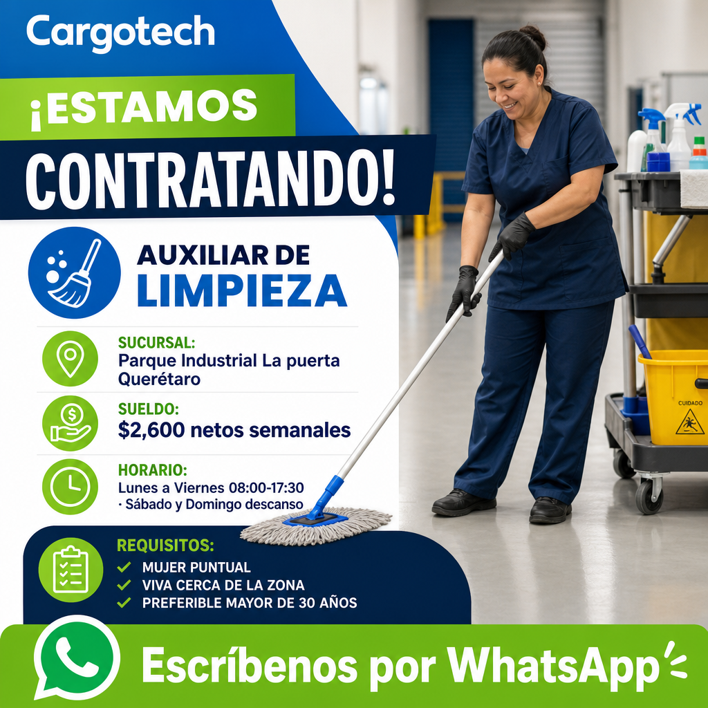 Vacante de AUXILIAR DE LIMPIEZA en El Marqués