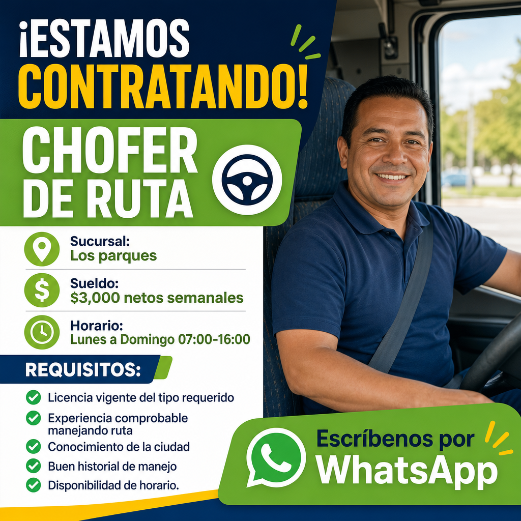 Vacante de Chofer de ruta en García