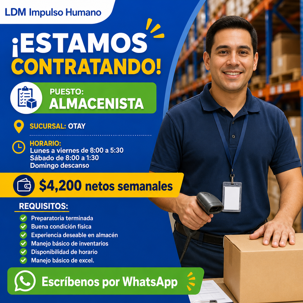 Vacante de Almacenista en Tijuana