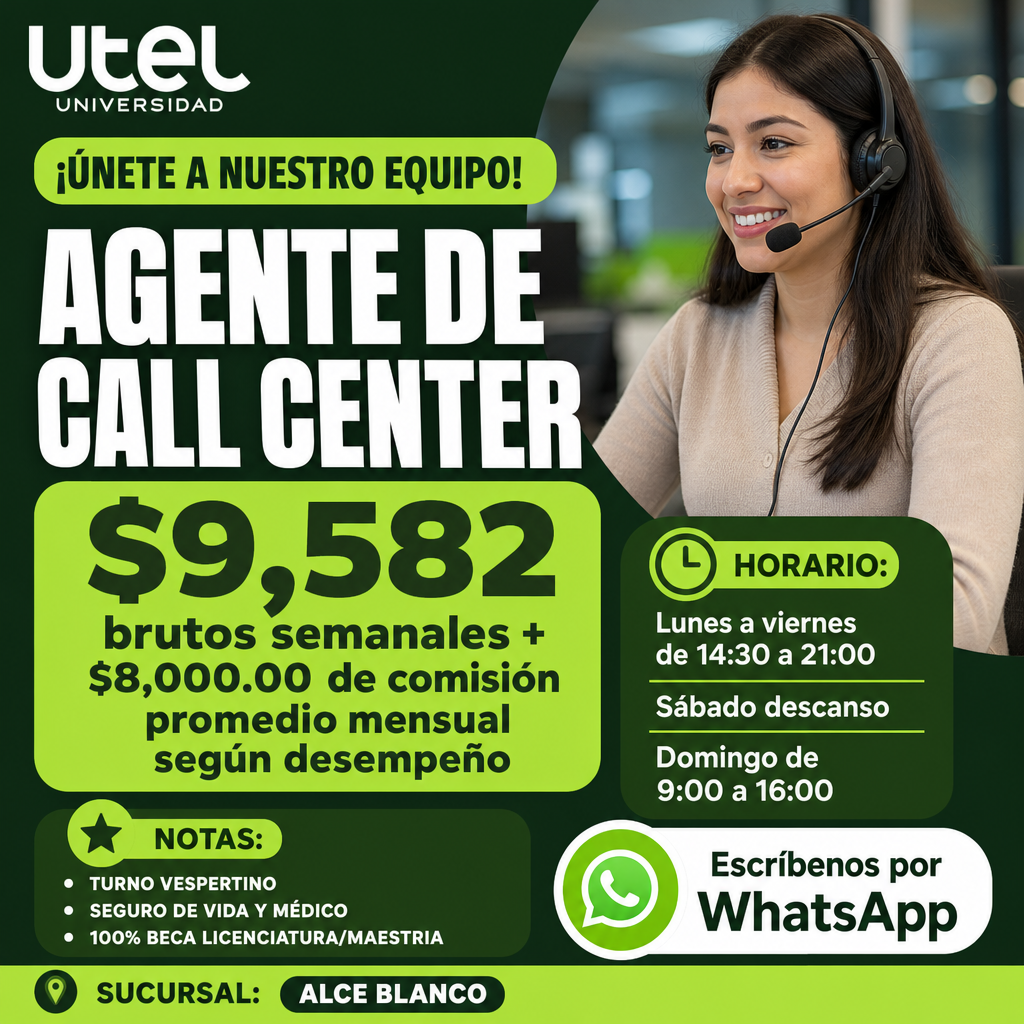 Vacante de Agente de Call Center en Naucalpan de Juárez