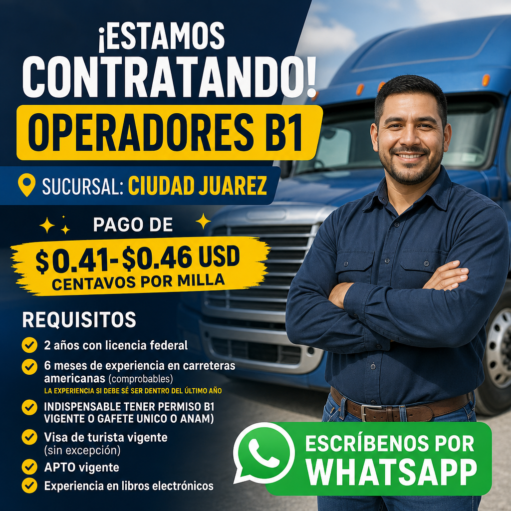 Vacante de Operadores B1 en Juárez