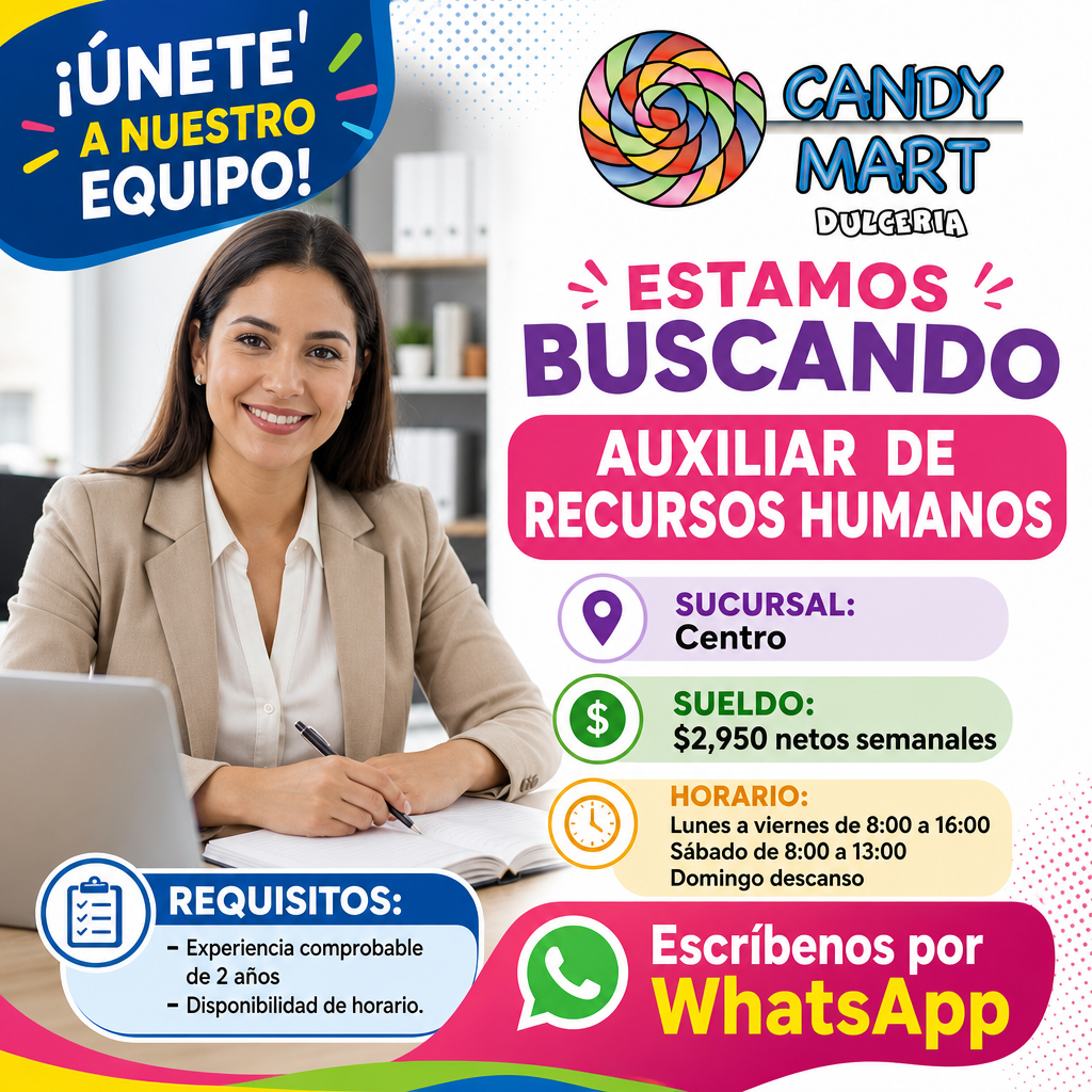 Vacante de Auxiliar de Recursos humanos en Chihuahua