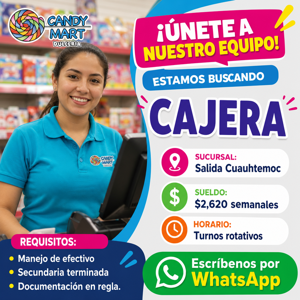 Vacante de Cajera en Chihuahua