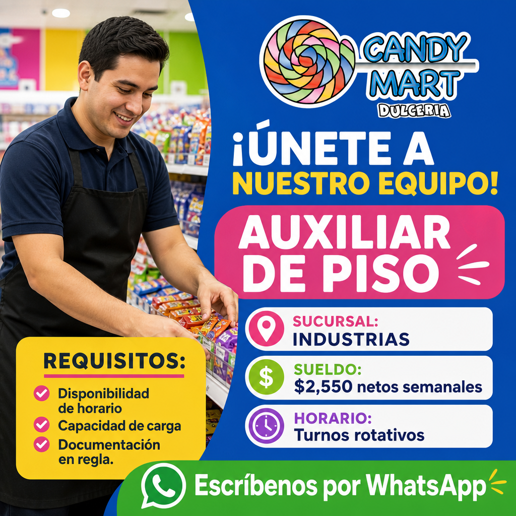 Vacante de Auxiliar de piso en Chihuahua