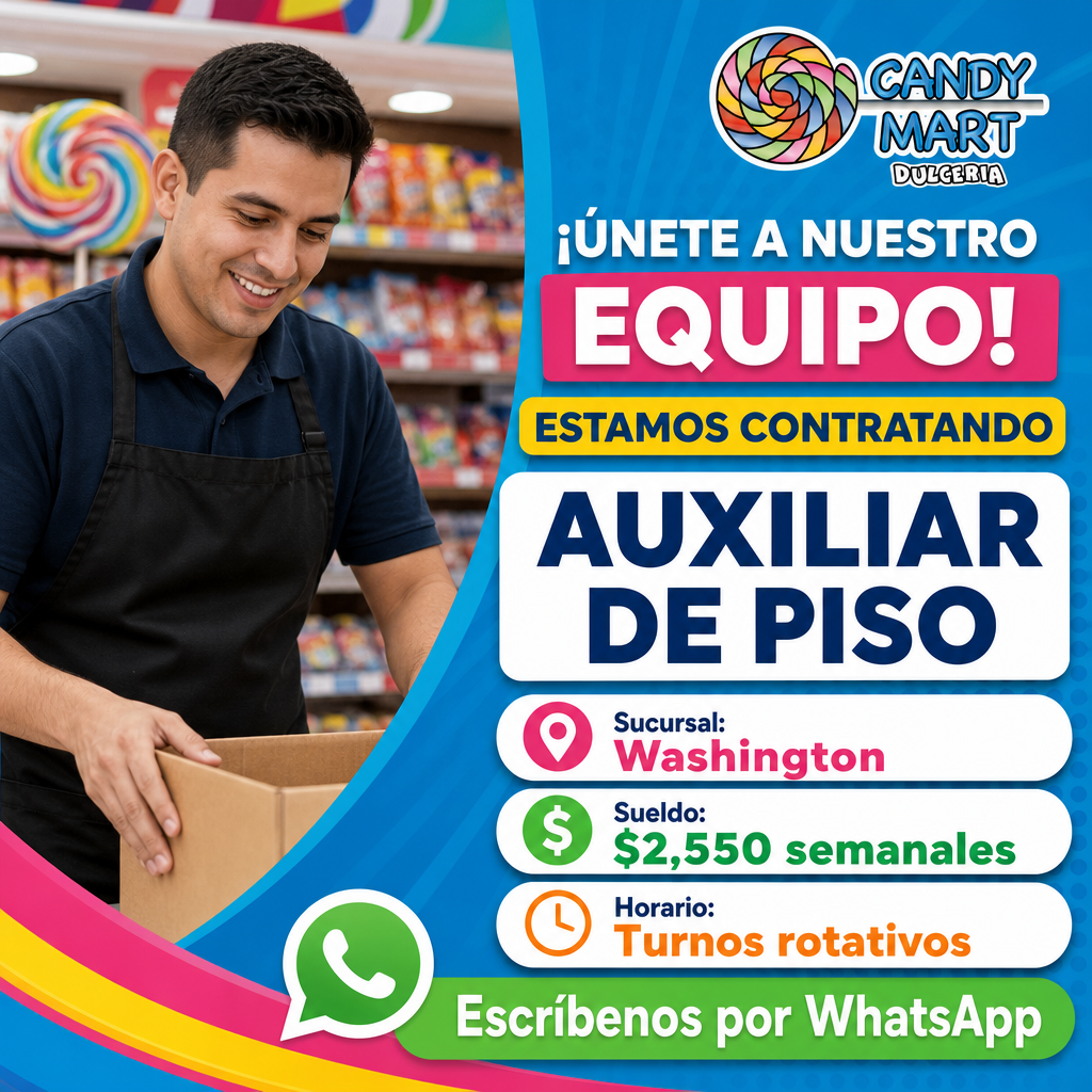 Vacante de Auxiliar de piso en Chihuahua
